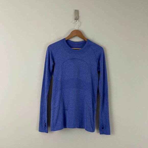Lululemon Swiftly Tech Long Sleeve Crew Top Rocksteady Blue Size 8 - Picture 1 of 6
